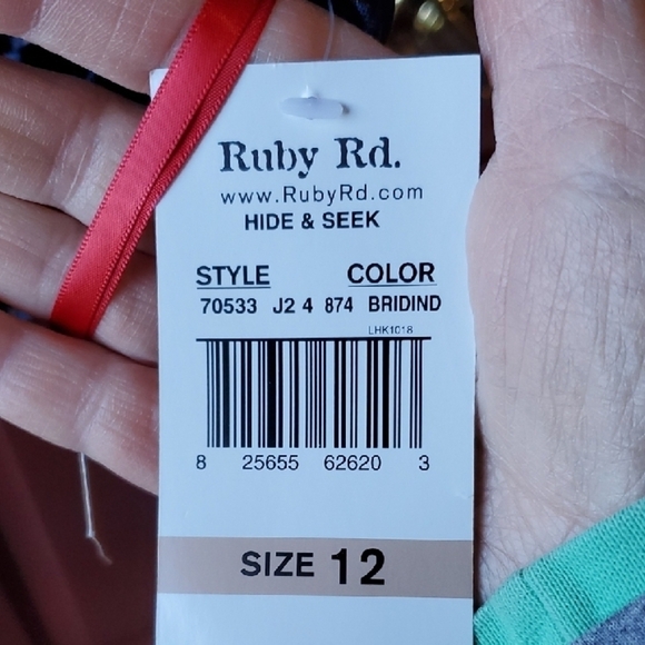 Ruby Rd. Blue and Gold Bomber Jacket Relaxed Fit - Picture 4 of 9